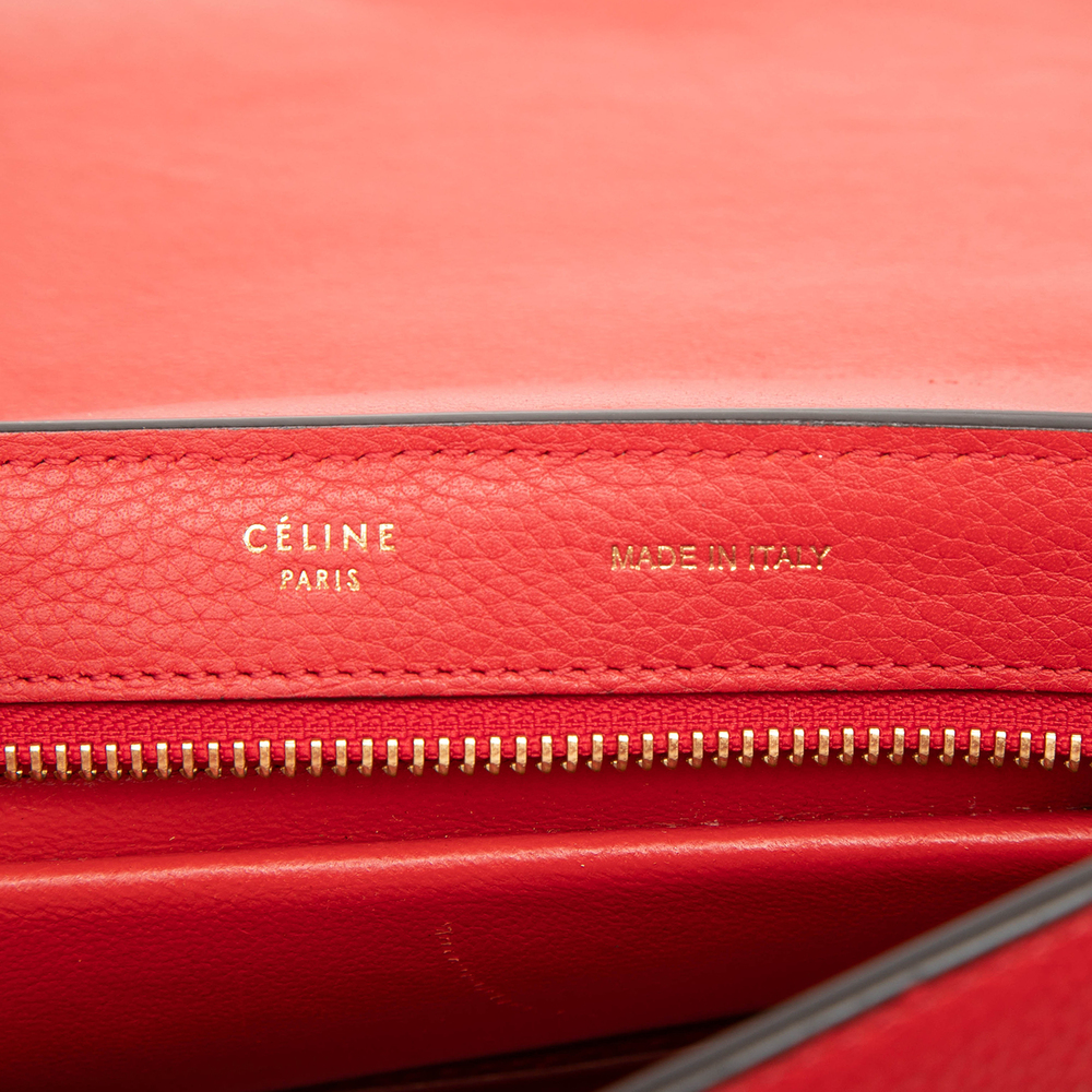 Pre-Loved Celine Small Drummed Calfskin and Suede Trapeze Satchel - Picture 5 of 7